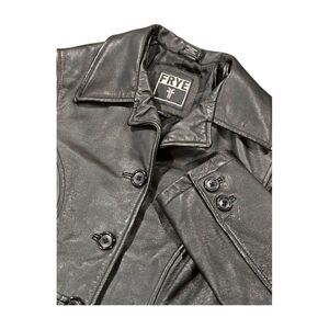 FRYE Button-up Genuine‎ Leather Jacket Black Women's Size Small